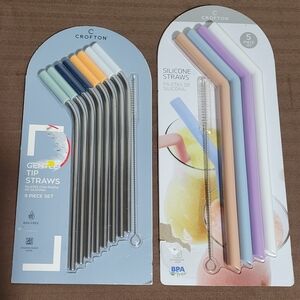 Croton Silicone and Gentle Tip Straws Set - Multicolor